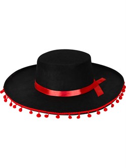 Карнавал. шляпа "Аррива" (КРК-7310) черная с красным