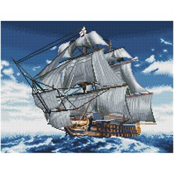 ! РАСПРОДАЖА Алмазная мозаика 40*50см "По волнам" 30цв. (АМП4050_52978, "ТРИ СОВЫ") полное заполнение, с подрамником