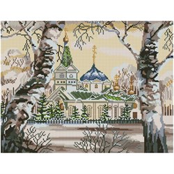 ! РАСПРОДАЖА Алмазная мозаика 40*50см "Собор" 28цв. (АМП4050_52983, "ТРИ СОВЫ") полное заполнение, с подрамником