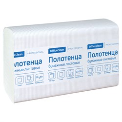 Полотенца бумажные 190шт. OfficeClean "Professional" 22,5*20,5см, (Z-сл.) (361852) 1-сл., белые