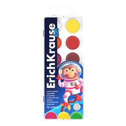 Акварель ErichKrause "Kids Space Animals" 12цв. пласт. уп., без кисти (61363) медовая