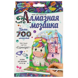 Алмазная мозаика 10*15см "Единорог" (DIY-DIAMDEC, 361166, Мульти Арт)