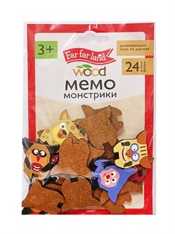 ! РАСПРОДАЖА Игра "МЕМО. Монстрики" 24 деревянные фишки, в пакете (05190) "Десятое королевство"