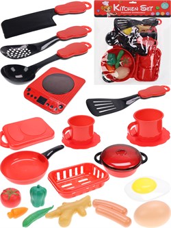 Набор посуды и продуктов с плитой на батар., в пакете 26*38см (2169791)