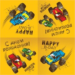 ! РАСПРОДАЖА Салфетки "Тачки Монстры-Трак" 33*33см, 12шт. (6078966)