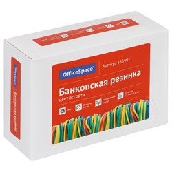 Резинки для денег  200гр, d=60мм натур. каучук, цветные OfficeSpace (355997) в коробке