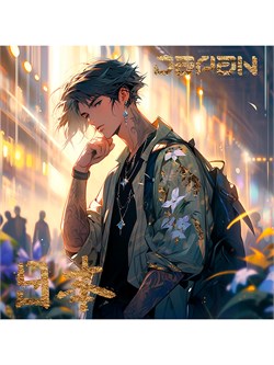 Картина по № на холсте 40*40см "Парень из Японии" (ХП-9774) с акрил. красками и золотой поталью. РАСПРОДАЖА - последний экземпляр!