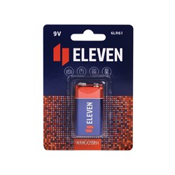 ! РАСПРОДАЖА Батарейка 6LR61 9V "Eleven" алкалиновая, BL1(301752)