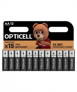 Батарейка LR6 "Opticell Basic" (полный аналог Duracell), алкалиновая, на блистере BL12