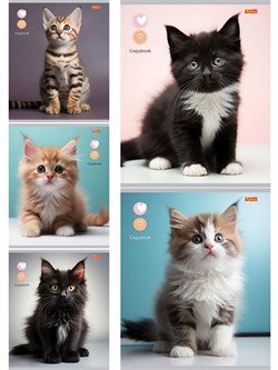 Тетрадь 48л. Remix ЭКОНОМ "Маленькие котики" клетка (48-3911) типогр. бумага