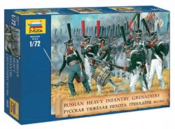 Игр. набор "Русская тяжелая пехота. Гренадеры (1812-1816гг)" 46шт, 1:72, в коробке (8020 "ZVEZDA") неокрашенные