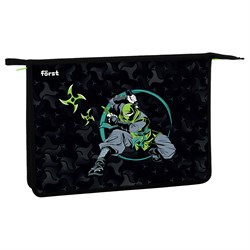 ! РАСПРОДАЖА Папка для тетрадей А4, молния сверху Först "Ninja" (FT-PP-A40405) пластик