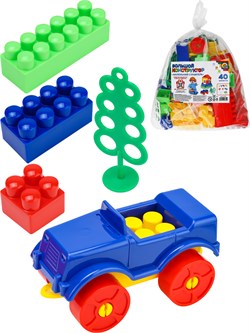 Конструктор "Маленький строитель"  40 элем., в пакете (И-1364)