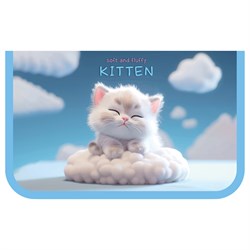 ! РАСПРОДАЖА Пенал 1 отд. 200*130мм, с 2-я откид. планками ArtSpace "Kitten" (ПТ1_59955) ткань