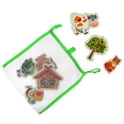 Набор стикеров для ванной "Домашние животные" 10 шт. (STICK68254, 341598) в сеточке