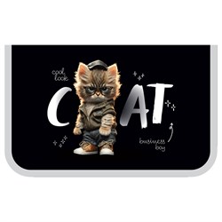 ! РАСПРОДАЖА Пенал 1 отд. 200*130мм, с 2-я откид. планками ArtSpace "Cat" (ПТ1_59959) ткань