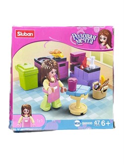 УЦЕНКА. Конструктор SLUBAN   47 дет. "Кухня с хозяйкой" (М38-В0800B) в МЯТОЙ коробке