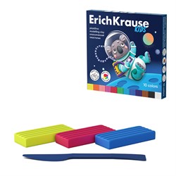 Пластилин ErichKrause Kids "Space Animals" 10цв. 180гр. стек (61331)