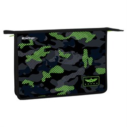! РАСПРОДАЖА Папка для тетрадей А4, молния сверху Berlingo "Black and green" (BR-PP-A40408) пластик
