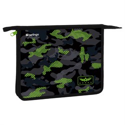 ! РАСПРОДАЖА Папка для тетрадей А5, молния сверху Berlingo "Black and green" (BR-PP-A50408) пластик