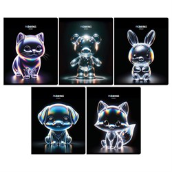 Тетрадь 48л. BG "Glow" клетка (Т5ск48_тф 60332) тиснение фольгой