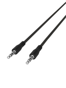 AUX кабель RITMIX "RCC-240" Jack 3.5- Jack 3.5мм (M-M) 1м, тканевая оплетка, плоский, черный (15199165)