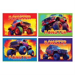 Альбом для рисования BG А4  8л. на скрепке "Monster" (АР4ск8_10947) обложка картон