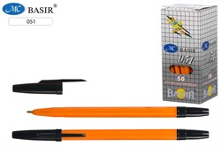 Ручка шар. "Basir" (MC-051-1) черная, оранжевый корпус