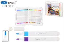 Набор маркеров акриловых  48цв., 2-4мм (MC-7151-48) на водной основе, укрывистые, трехгранный корпус
