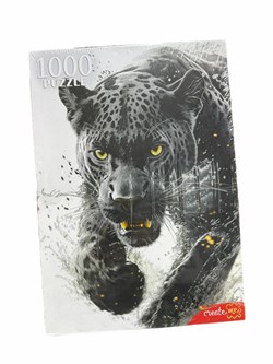 УЦЕНКА. Puzzle 1000 элементов "Хищный взгляд пантеры" (П1000-1963) в МЯТОЙ коробке