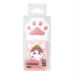 ! РАСПРОДАЖА Корректирующая лента MESHU "Paw" 5мм*12м (MS_54225) корпус розовый, в ПВХ боксе