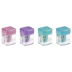 ! РАСПРОДАЖА Точилка Faber-Castell "Mini box" пласт., 1 отв., с контейнером (182801) пастельный цвет в ассортименте