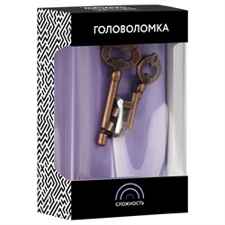 ! РАСПРОДАЖА Головоломка металл. ТРИ СОВЫ "Ключи", 2 уровень сложности (PMb_16940)
