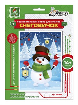 Набор для опытов "Создай открытку. Снеговичок" с электросхемой (04265) "Десятое королевство"