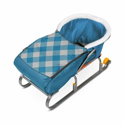 Матрасик для санок НИКА "Капри" (СС3-2К) мех. отделка, молния, клетчатый