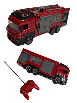 Р/У на аккумул. "JT TOYS" 31см (1:16) "Пожарная машина" (JT657) USB и 220V кнопка "Demo", свет фар и звук