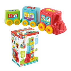 ! РАСПРОДАЖА Логическая игрушка "Чудо - паровозик" 2 варианта сборки (03459, "DeDe") 12мес.+, в коробке 24,5*16,2*12,3см