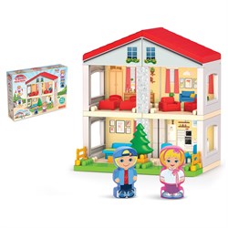 Конструктор "Любимый дом" 2 этажа, 42 элем., в коробке (03234) 18мес.+, "DeDe"