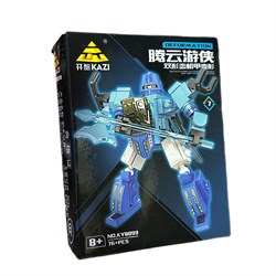 УЦЕНКА. Конструктор "KAZI"   76 дет. "Робот - трансформер" (KY8099-1/-7) в МЯТОЙ коробке