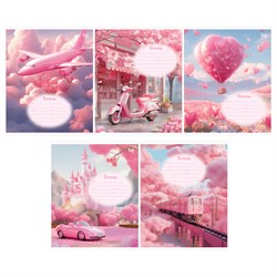 Тетрадь 12л. BG крупная клетка "Розовый мир" (Т5ск12 64136)