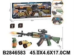 Игровой набор "Военный" автомат, граната, бинокль, на батар. (2846583) свет, звук, в коробке 45*4,6*17см