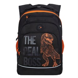 Рюкзак GRIZZLY "The real boss" (RB-450-3) 40*25*22см, цвет черный-оранжевый, анатомическая спинка