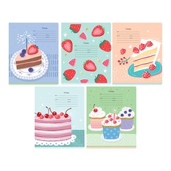 Тетрадь 12л. BG частая косая линия с доп. горизонтальной "Сладости" (Т5ск12 57339) обложка - мелованный картон