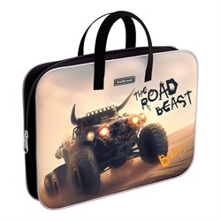 ! РАСПРОДАЖА Папка на молнии с ручками А4 ErichKrause "Road Beast" 360*290*70мм (62915) полиэстер