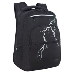 Рюкзак GRIZZLY "Молния" (RU-531-2) 43*31*20см, цвет черный, светоотражающие элементы, анатомическая спинка