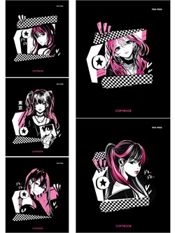 Тетрадь 48л. Prof-Press "Black anime" клетка (48-4305)