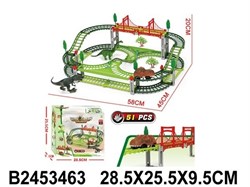Автотрек "Сафари парк" размер в собр. виде 58*20*45см, 51 дет. (2453463) + 2 фигурки динозавров, в коробке