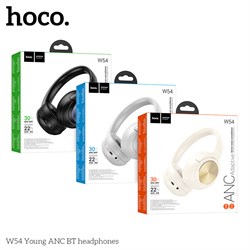 Наушники с микрофоном Bluetooth HOCO "W54" полноразмерные (6942007628389) шумоподавление, AUX, 400mAh, время работы 30часов, белые