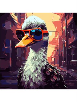 Картина по № на холсте 30*30см "Стильные животные. Гусь" (Х-6345)