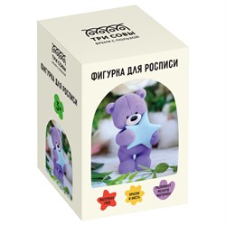 ! РАСПРОДАЖА Набор для творчества "Роспись по гипсу. Мишка со звездой" фигурка + краски с кистью (НР_57027, ТРИ СОВЫ)